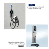 EV oplader Holder til Type 2 oplader lavet af Robust materiale Elektrisk Bil Væg opladningskabel Holder Organiser for alle vejr Betingelser Elektrisk opladningsstation Tilbehør